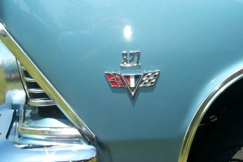 327 V8 fender emblem
