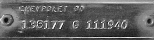 Framinham VIN plate