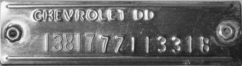 Fremont VIN plate