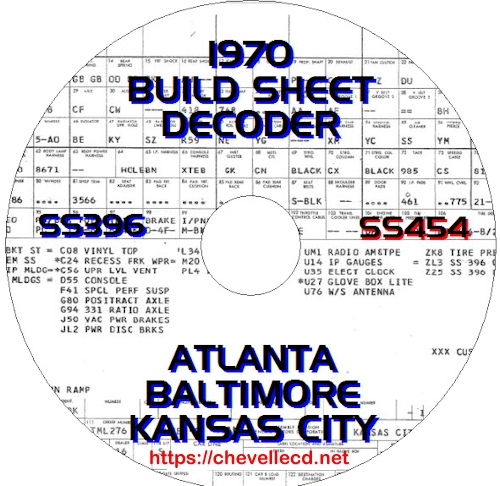 1970 Chevelle Build Sheet