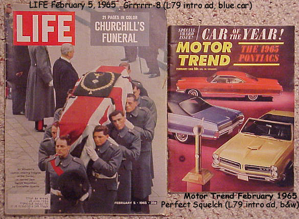 The Life magazine contains the twopage blue car ad introducing 