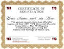 Custom Certificate of Registration