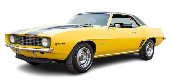 76 B ~ Daytona Yellow, black vinyl top