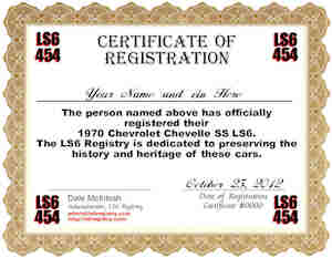 LS6 REGISTRY  - All Rights Reserved